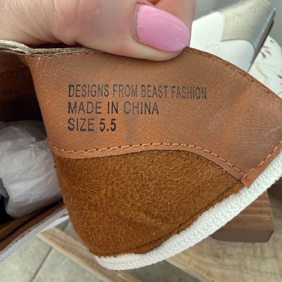 BEAST FASHION White Western Cowboy Boots Metal Toe Cap Festival | Size 5.5 - Picture 15 of 17